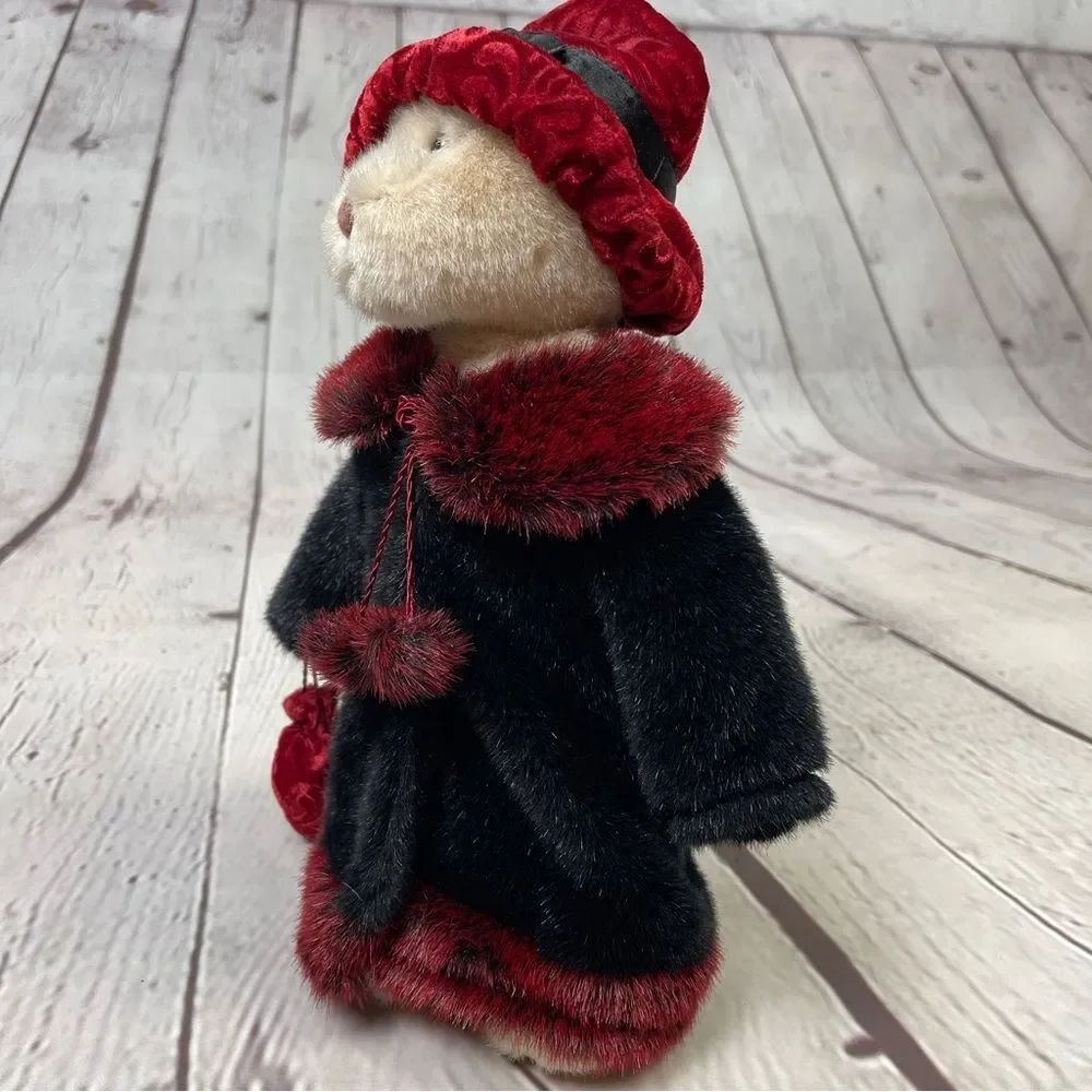 RUSS Berrie Larisa standing plush teddy bear with winter coat and hat, 12" tall - Picture 7 of 12